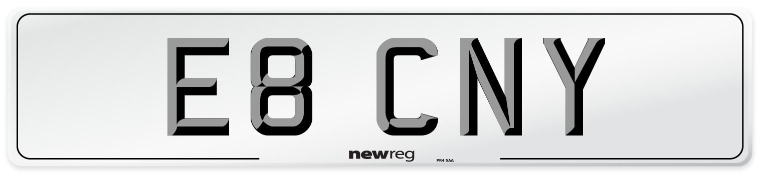 E8 CNY Number Plate from New Reg